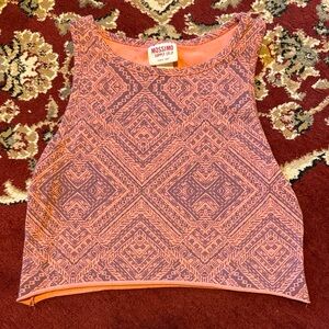 Mossimo Supply Co. Women's Coral and Purple Patterned Tank Top